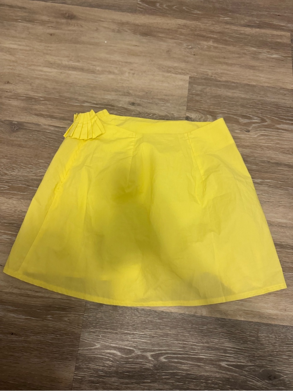 Farm Rio Yellow Pleated Ruffle Mini Skirt Size S - Picture 2 of 8
